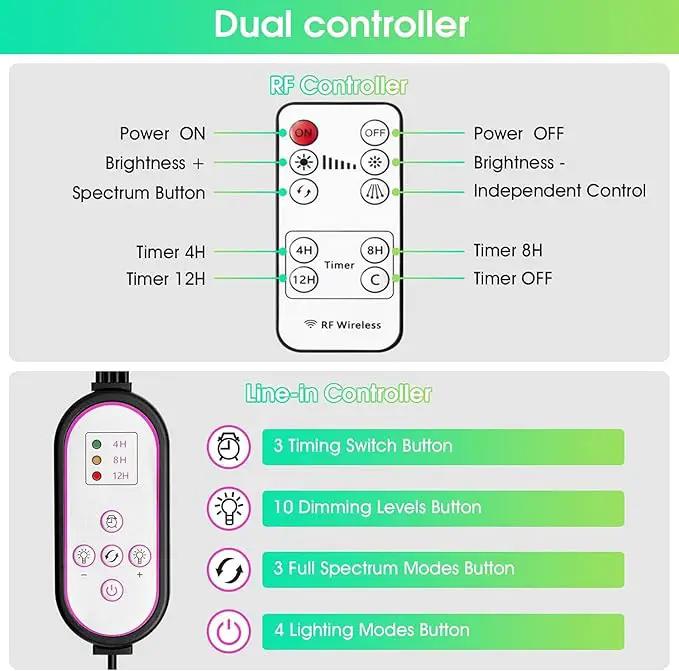 LED Grow Lights for Indoor Plants with 15-60 inches Adjustable Tripod Stand Plant Light with 4/8/12H Timer with Remote Control… by GreenHaven Gardens