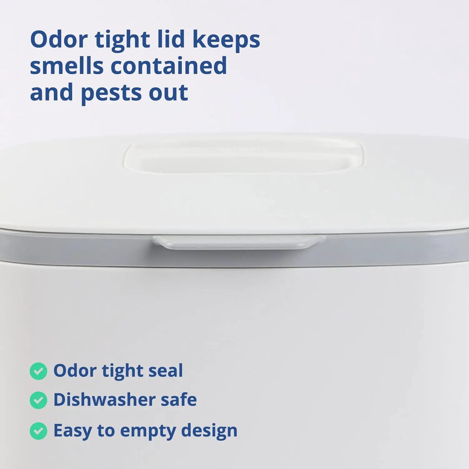 BLUE GINKGO Kitchen Compost Bin [5L / 1.32 GAL] – Filter-Free, Odor-Tight Countertop Food Waste Pail with Handles (Made in Korea, White) by GreenHaven Gardens