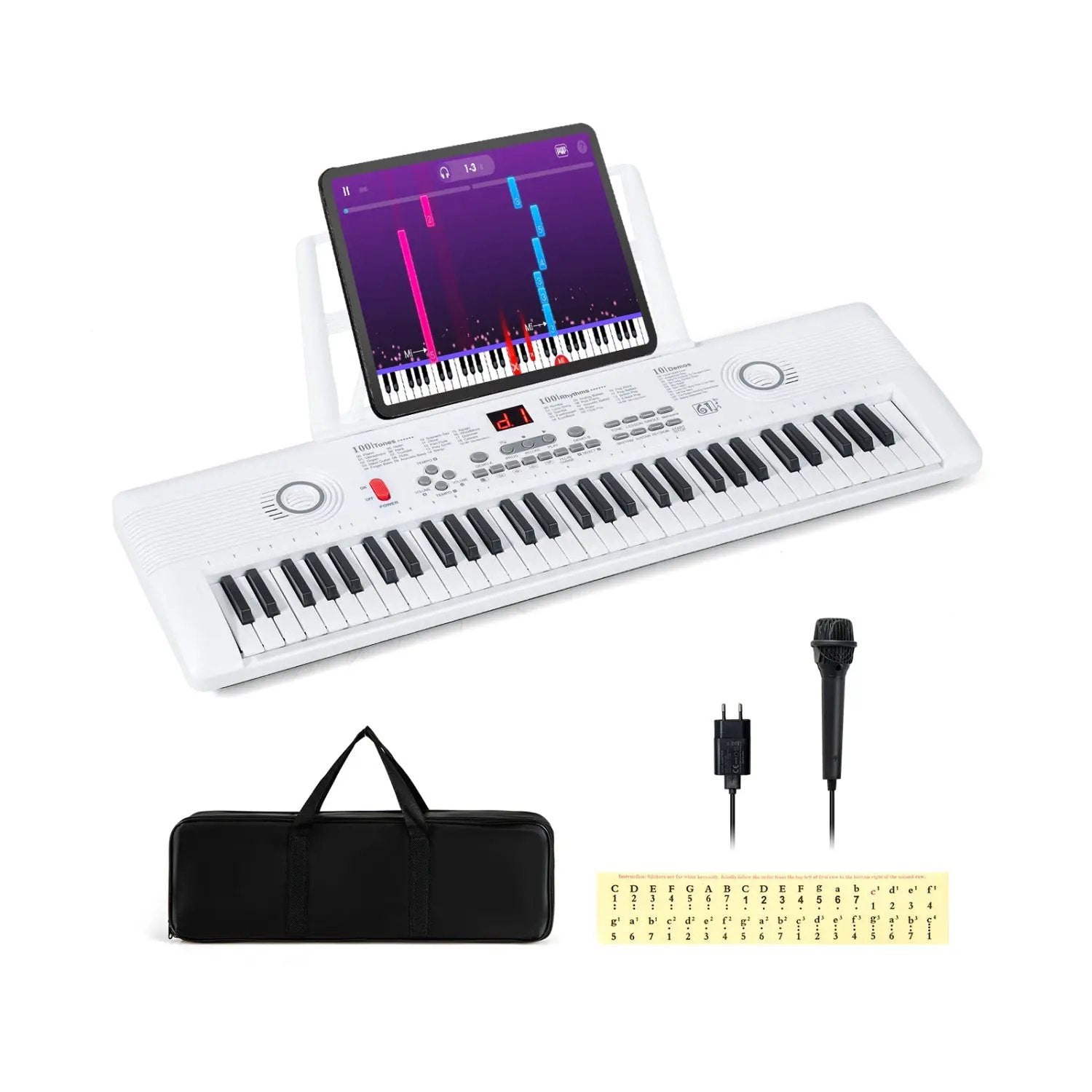 61 Key Electric Portable Digital Keyboard Piano for Beginner-Black by DirectDeals