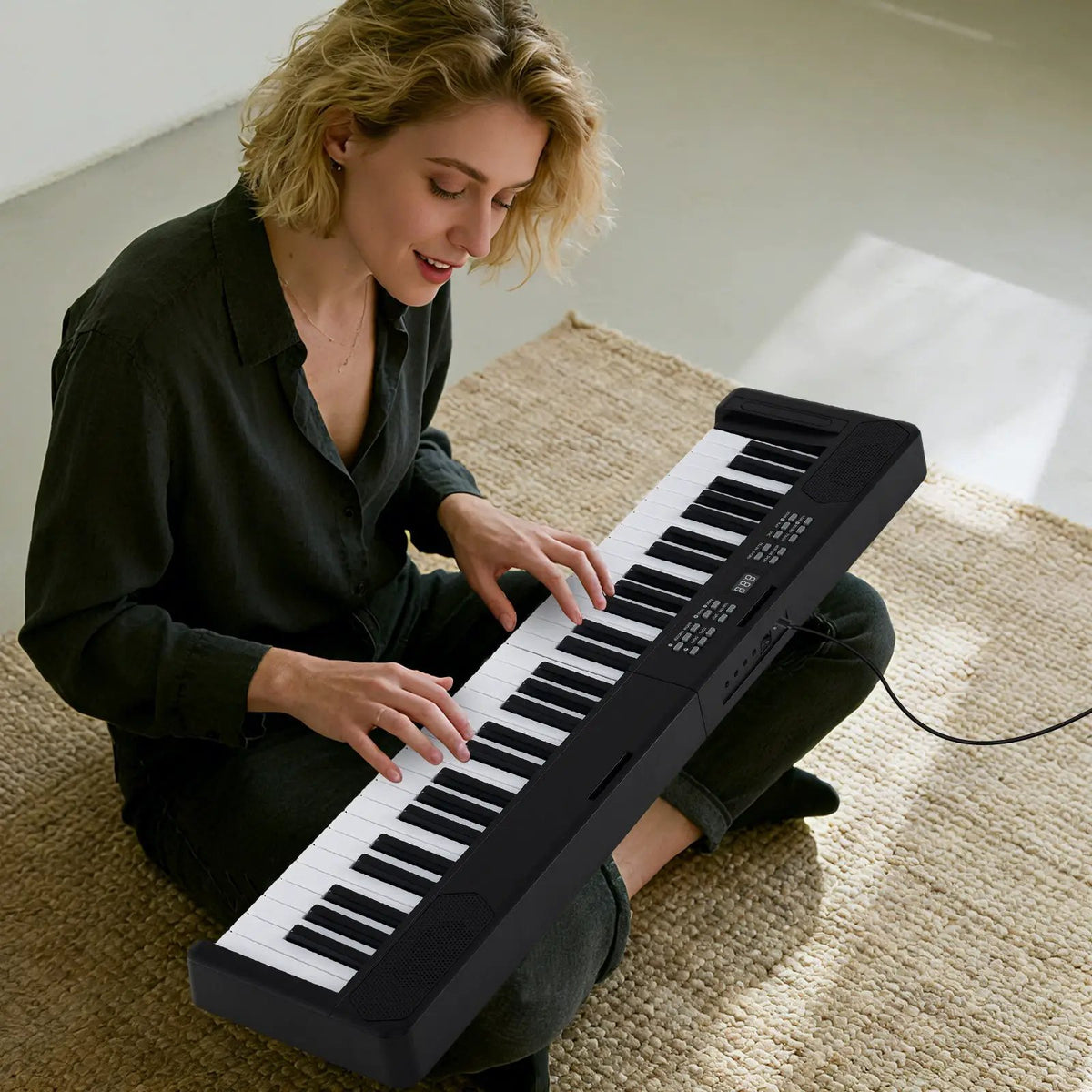 61-Key Foldable Piano Keyboard Full-size Electronic Keyboard with MIDI and Split Function, photo 5 of 24