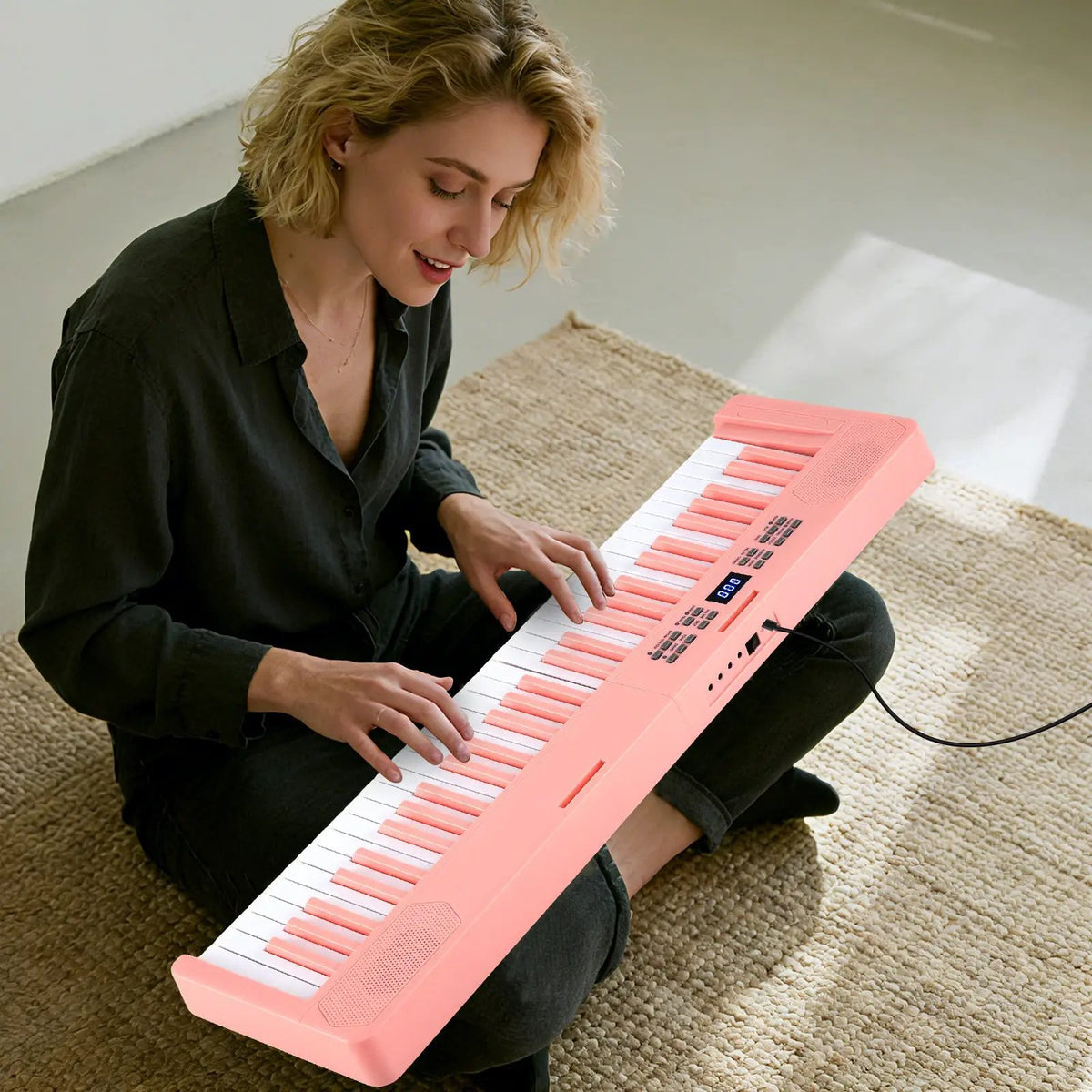 61-Key Foldable Piano Keyboard Full-size Electronic Keyboard with MIDI and Split Function, photo 4 of 24
