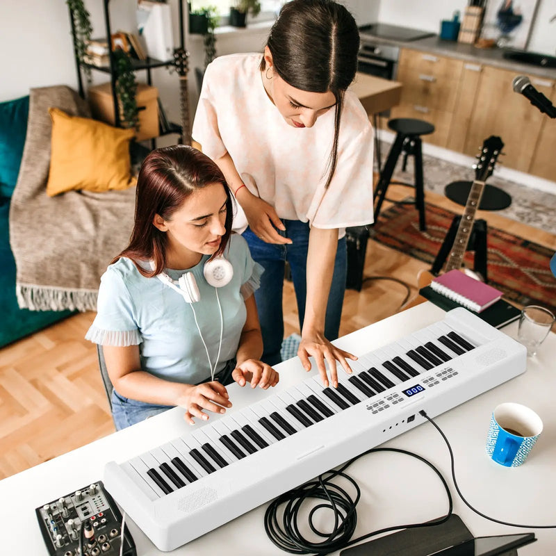 61-Key Foldable Piano Keyboard Full-size Electronic Keyboard with MIDI and Split Function by DirectDeals