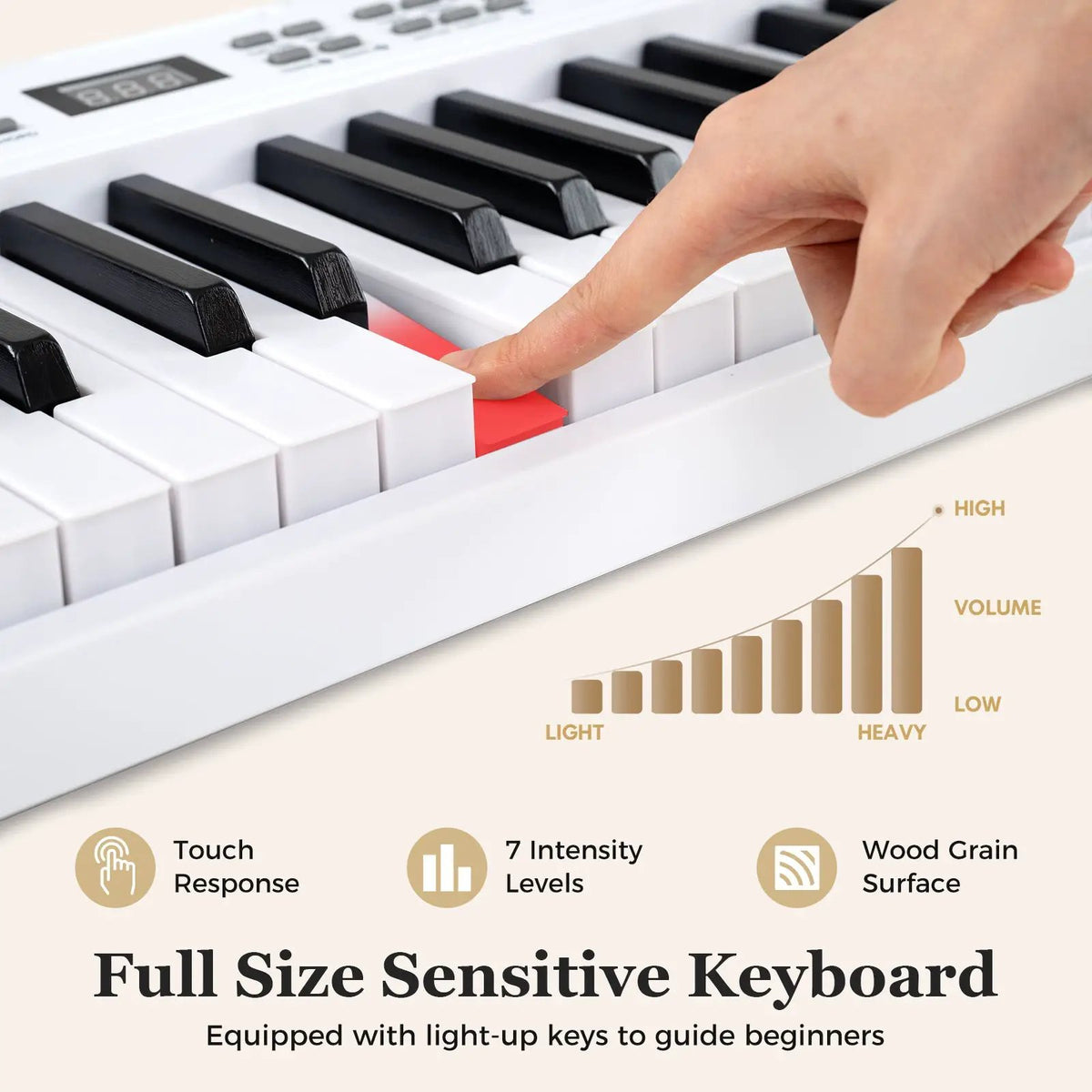 61-Key Foldable Piano Keyboard Full-size Electronic Keyboard with MIDI and Split Function, photo 19 of 24