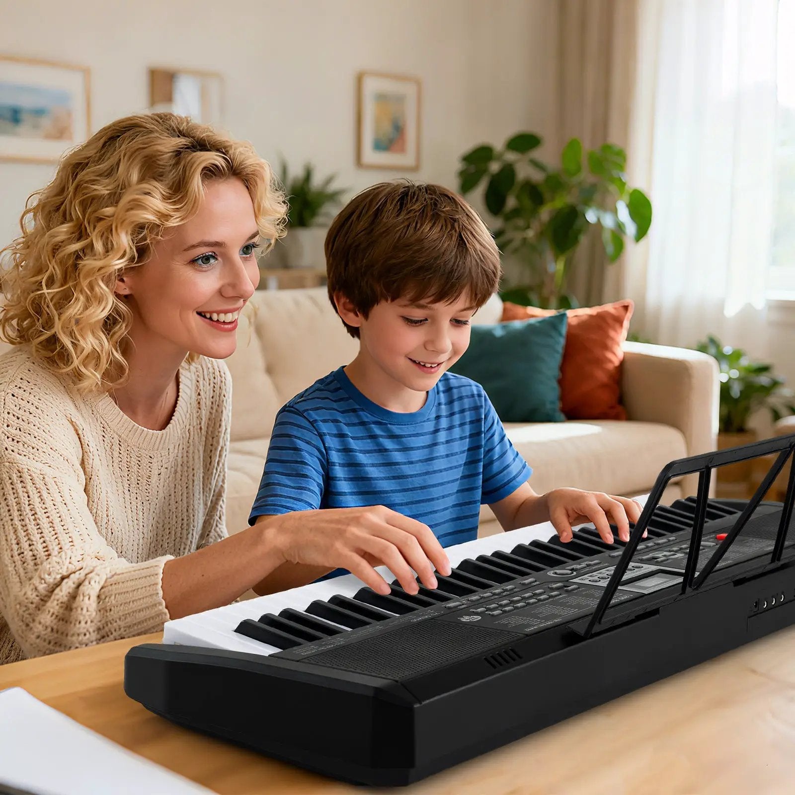 61 Keys Portable Keyboard for Beginners Electric Piano Keyboard Kit with 200 Rhythms and 200 Tones-Black by DirectDeals