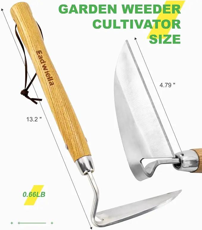 Sickle Hoe Japanese Weeding Sickle Garden Tool Japanese Weeding Tool Small Garden Hand Hoe Weed Scraper for Weeding Cultivating Trenching Japanese Stainless Steel Right Handed Hoe 13 Inch by GreenHaven Gardens