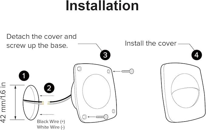 Dream lighting 12 Volt Black Waterproof LED Courtesy/Deck/Landscape Lighting Fixture for RV, Marine, Boat, Recessed Mount 0.15 Watt, IP65 Warm White Pack of 6 by GreenHaven Gardens