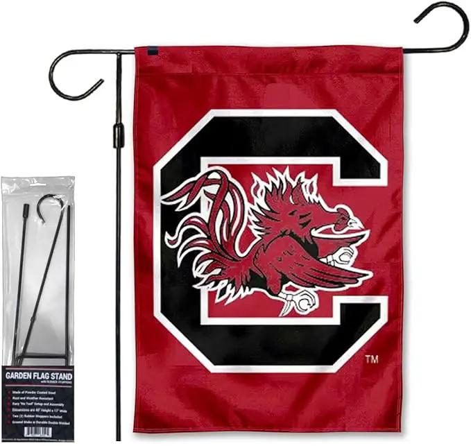 College Flags & Banners Co. South Carolina Gamecocks Garden Banner Flag with Stand Pole Holder by GreenHaven Gardens