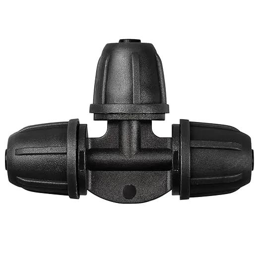 Upgraded 1/4" Drip Irrigation Tee Fittings：24 Pieces Leak Free Lock Barbed 3 Way Tee Connectors for 1/4 Inch Irrigation Tubing Quick Connect Parts for Garden Landscape System by GreenHaven Gardens