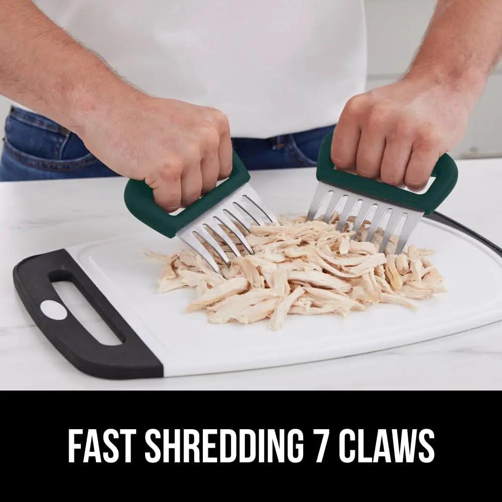 GORILLA GRIP BPA-Free Chicken Shredder Meat Claws, Sharp Stainless Steel Food Shredding Fork, Comfortable Handle, Easily Shred Pulled Pork, Taco Meats, Kitchen Smoker BBQ Tool, Dishwasher Safe, Hunter by GreenHaven Gardens