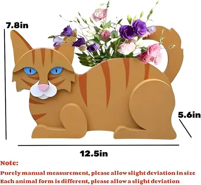 Orange Cat Planter Plant Pots,Cute Garden Cat Flower Planter,Cat Planters Birthday Gifts for Women,Office,Indoor/Outdoor Decor(12.5 * 5.12 * 7.8in) by GreenHaven Gardens