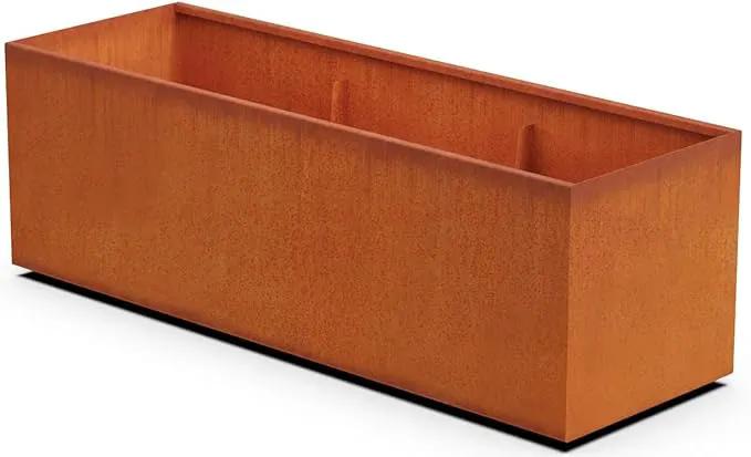 Corten Steel Planter Rectangle Outdoor Metal Garden Box Heavy Duty | Made in USA | Fully Assembled by GreenHaven Gardens
