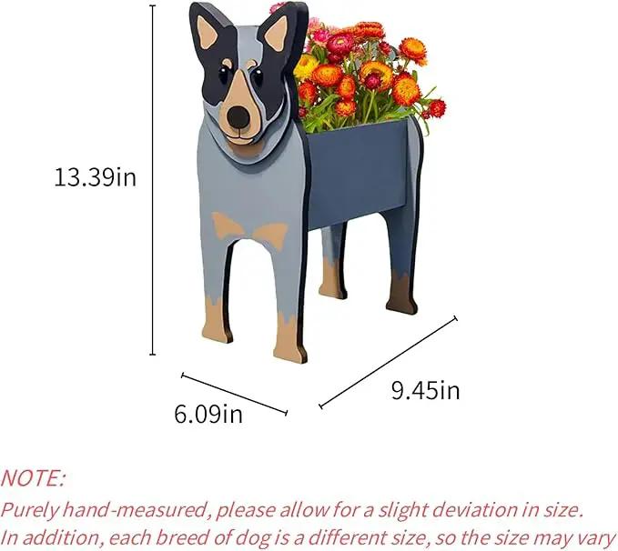 Australian Cattle Dog Planter Plant Pots,Cute Garden Dog Flower Planter,Dog Planters Birthday Gifts for Women,Office,Indoor/Outdoor Decor（9.45 * 9.02 * 13.39in） by GreenHaven Gardens