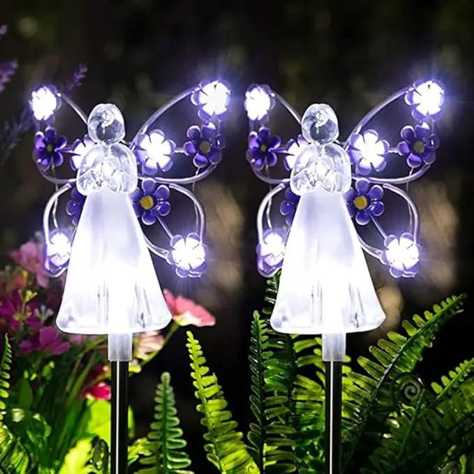 YWBL-WH 2PCS Angel Solar Lights LED Solar Garden Stake Lights Outdoor Garden Eternal Light Angel Decoration () by GreenHaven Gardens