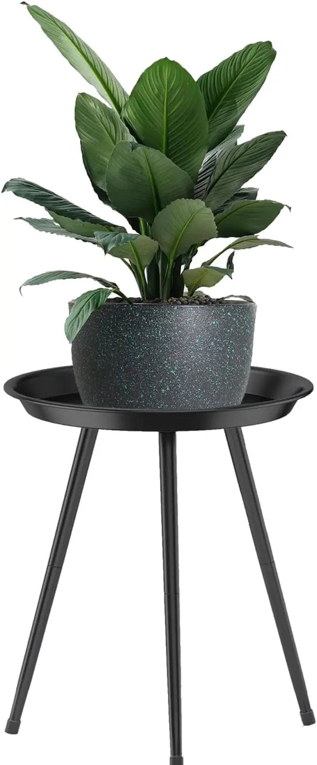 Plant Stand Indoor Outdoor - Flower Pot Stands Tall Metal - Heavy Duty Plant Holder - Small Round Plant Table for Living Room Balcony Patio Garden Home by GreenHaven Gardens