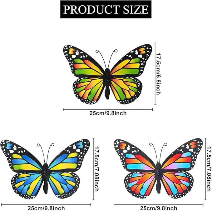 EOORAU 3D Metal Butterfly Wall Decor, Double-sided Pattern Metal Butterflies Wall Hanging Sculpture Decor for Outdoor Fence Patio Yard Garden Tree Decorations, Housewarming Gift by GreenHaven Gardens