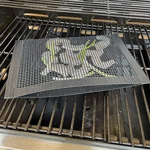 Bluedrop Non Stick Mesh Bag For Grill PTFE Toaster Oven Bags Barbecue Pockets Sheets Pack of 2 by GreenHaven Gardens