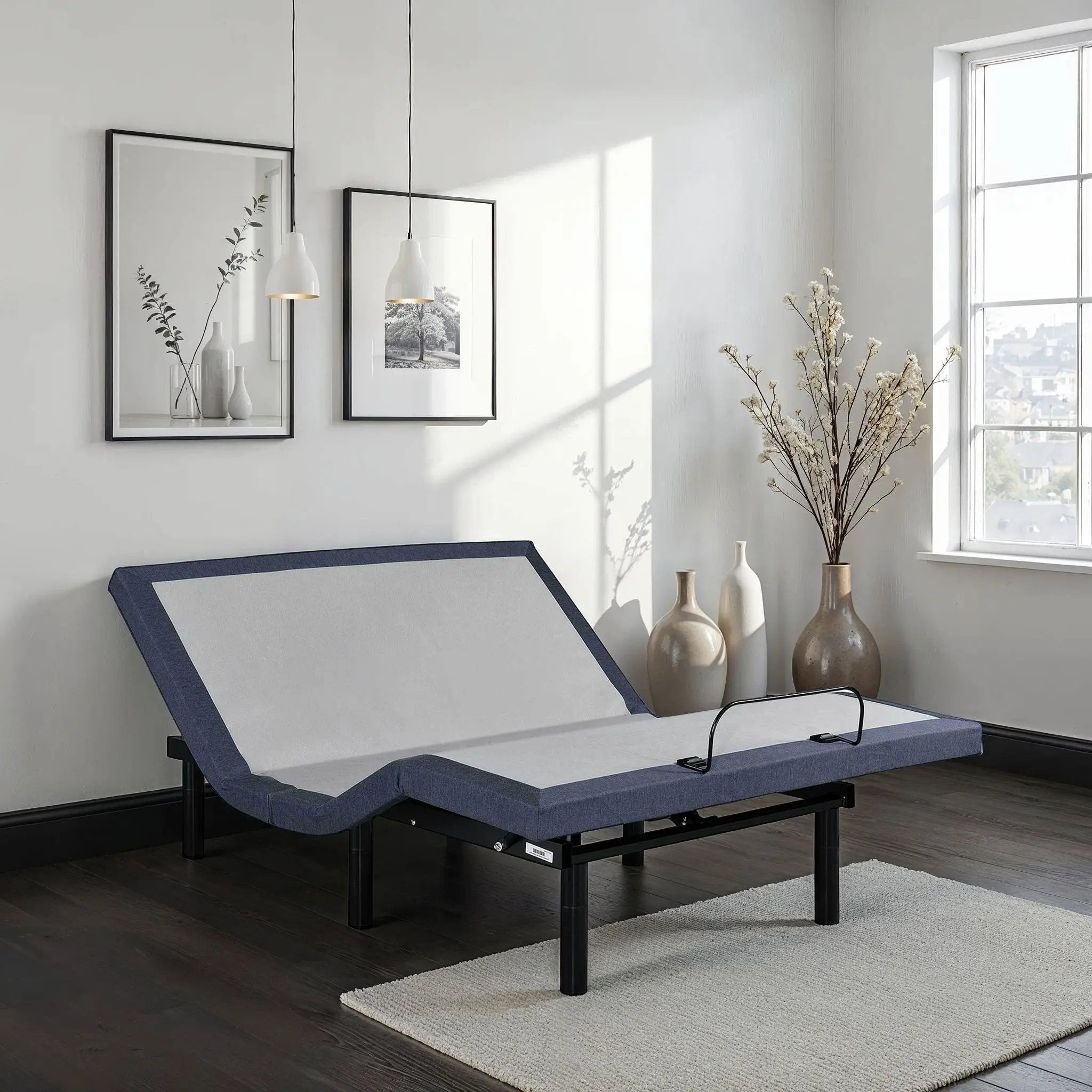 Queen Adjustable Bed Base with Vibration Modes and Adjustable Positions by HouseOfZazla