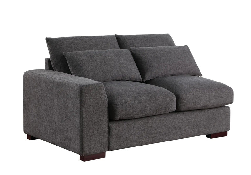 Tatman - Linen Blend Sectional With 2 Ottomans - Dark Gray by Unique Piece Furniture