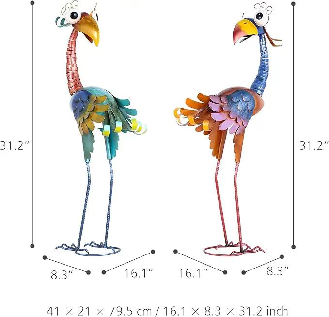 Tooarts Metal Garden Bird Statue Standing Animal Backyard Ornaments Outdoor Sculpture for Lawn Patio Art Decoration by GreenHaven Gardens