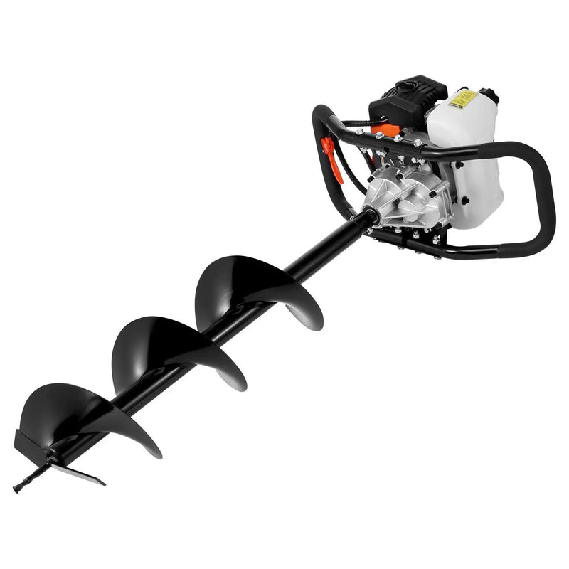 Vevor Gas Post Hole Digger 52Cc 1450W With 8 Drill Bits & Extension Rod Aluminium Alloy - Black by HouseOfZazla