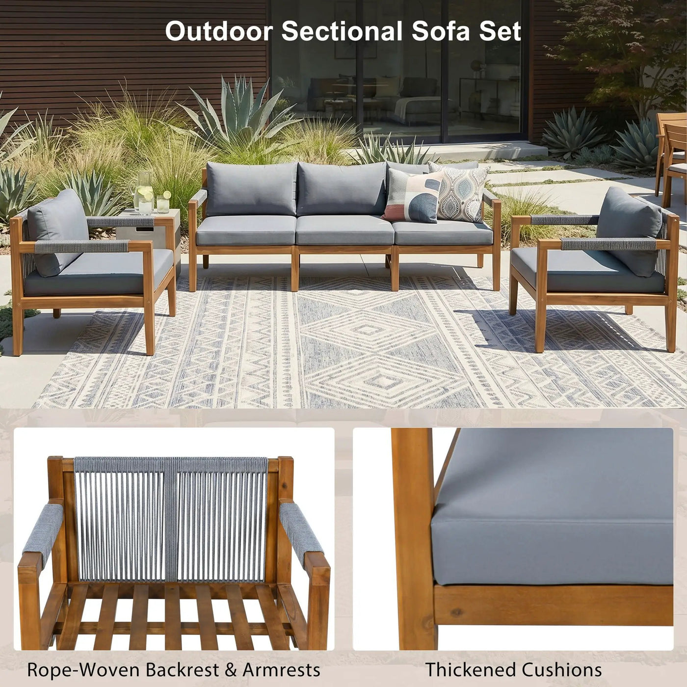3 Piece Outdoor Sectional Sofa Set by HouseOfZazla
