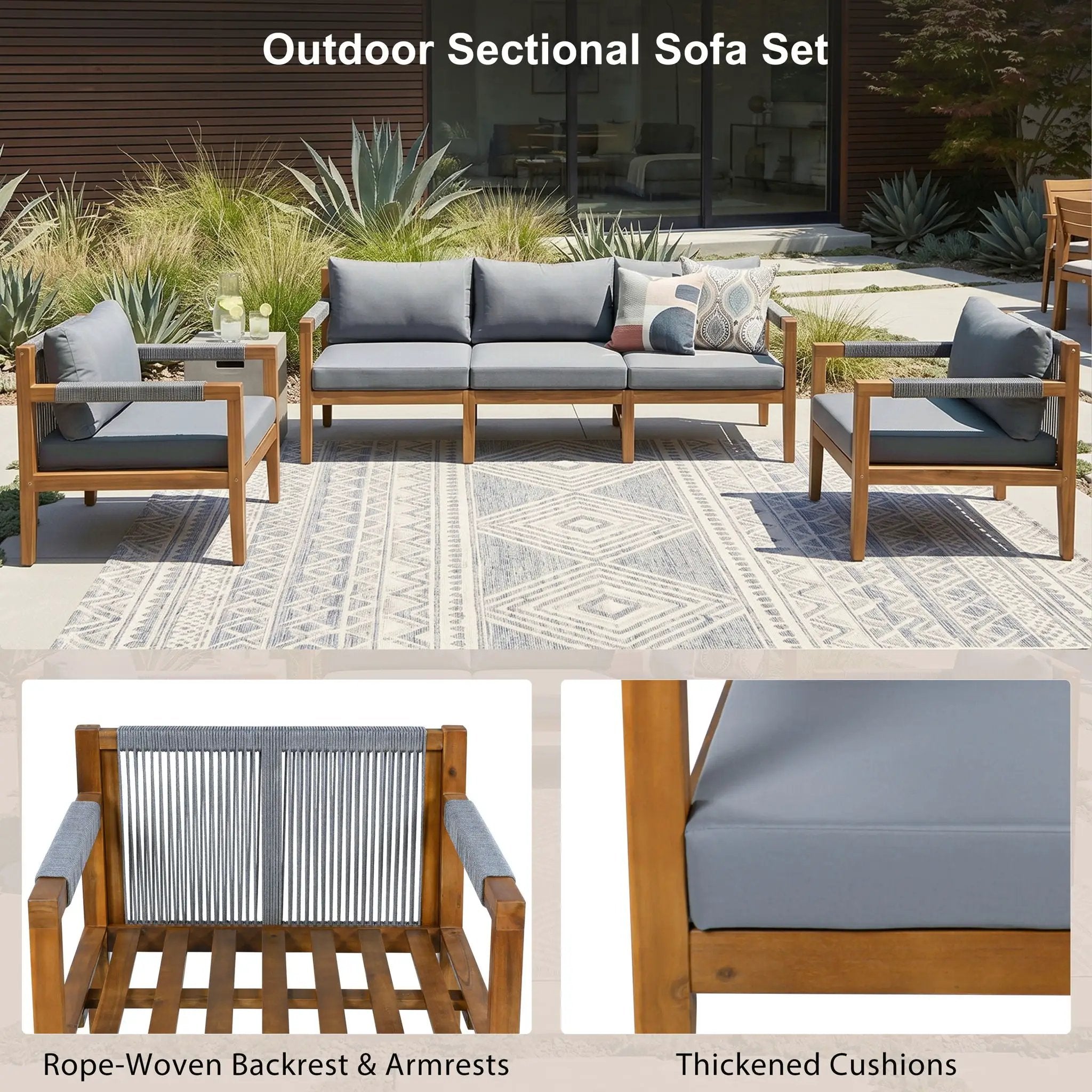 3 Piece Outdoor Sectional Sofa Set by HouseOfZazla