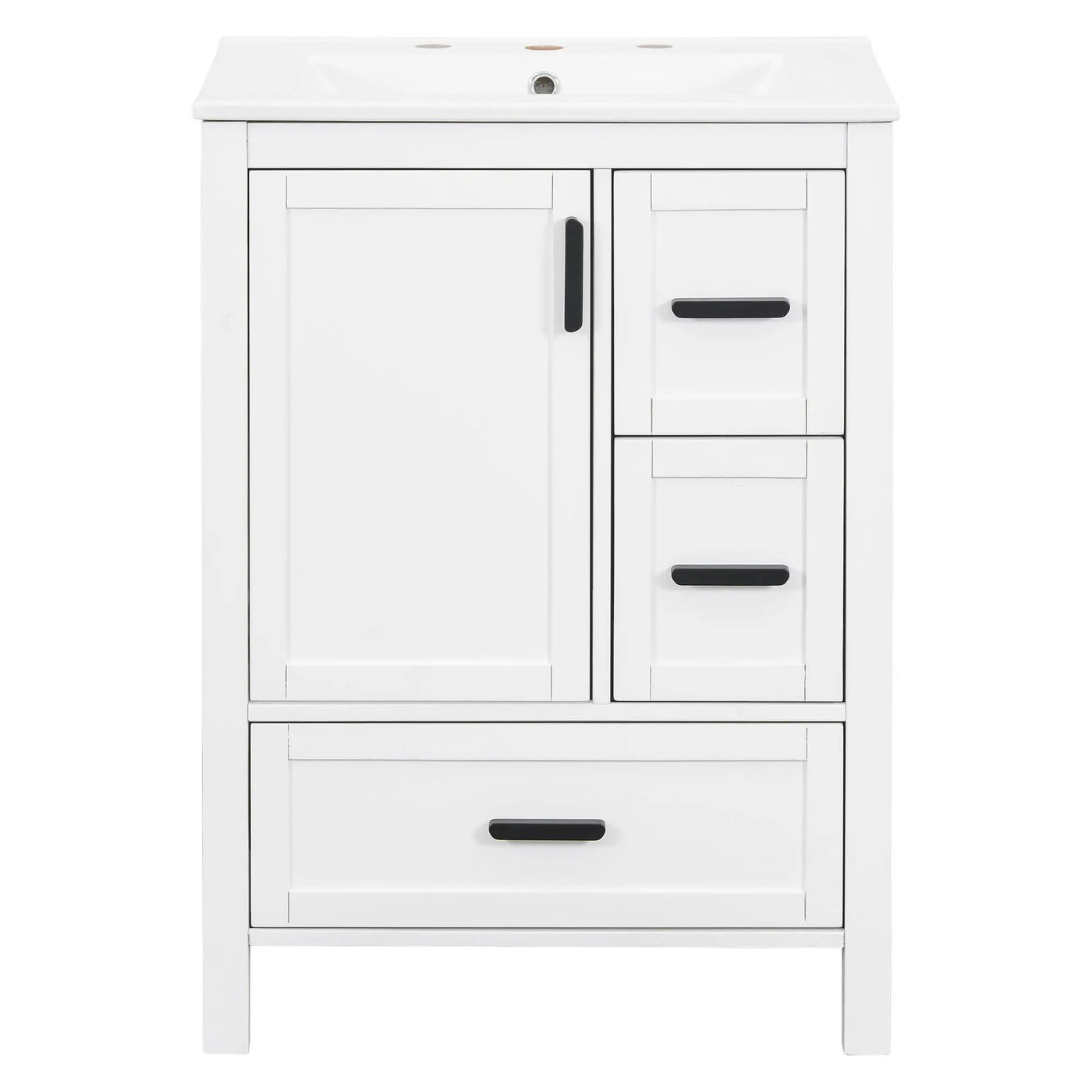 Bathroom Vanity With Sink, Soft-Close Doors, Double-Layer Shelf And 3 Drawers by HouseOfZazla