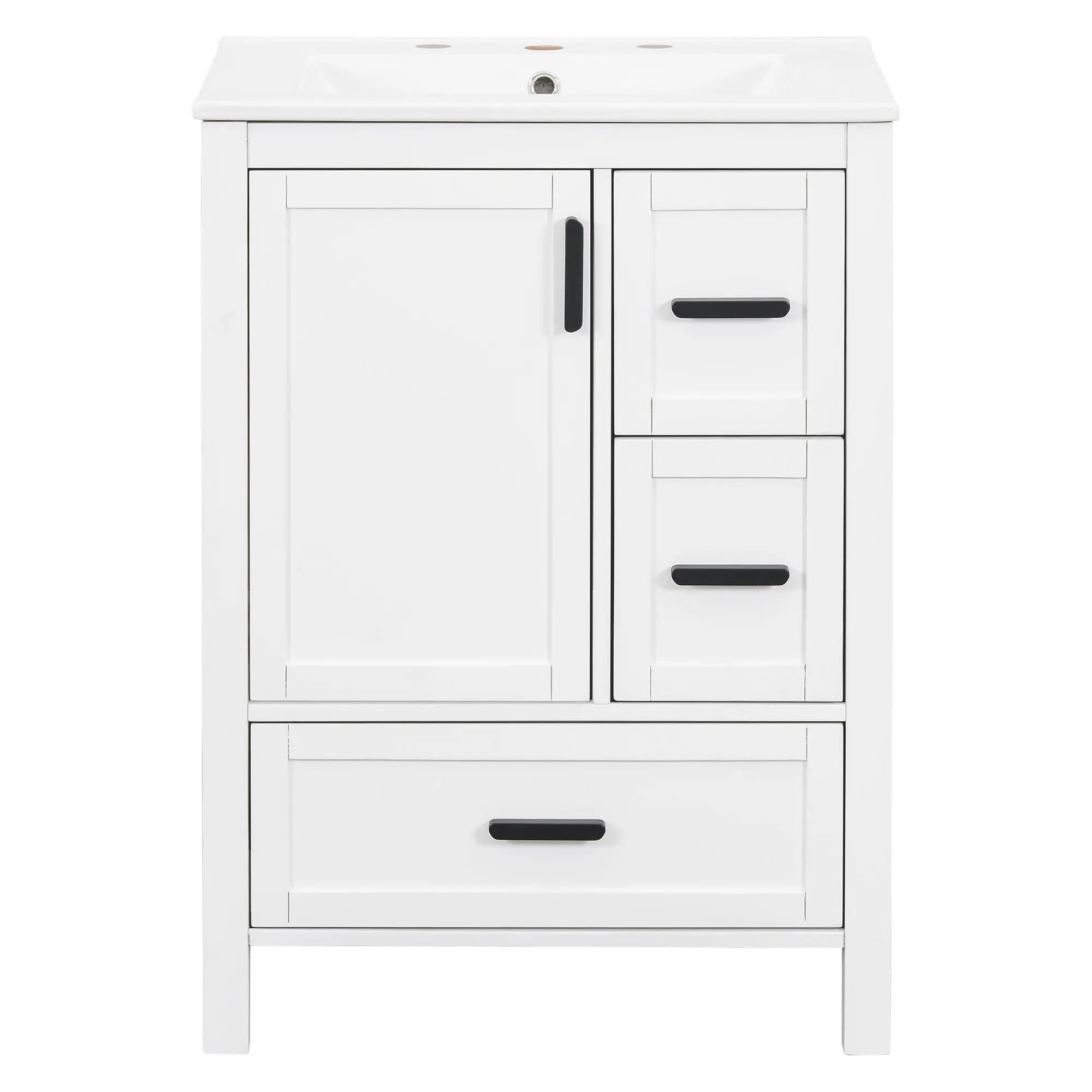 Bathroom Vanity With Sink, Soft-Close Doors, Double-Layer Shelf And 3 Drawers by Unique Piece Furniture
