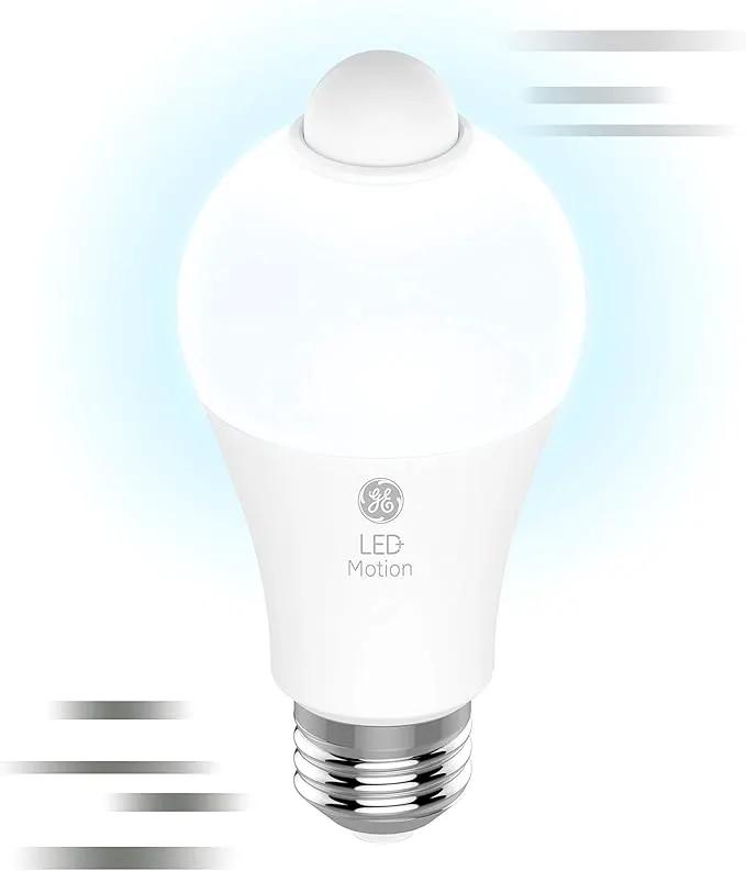 GE LED+ Motion Sensor LED Light Bulbs, 12W, Outdoor Security Lights, Daylight, A21 (2 Pack) by GreenHaven Gardens