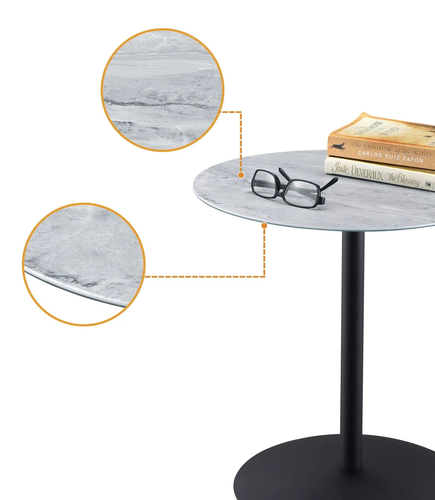 Circa - 17.5" End Table With Marble Textured Top by Unique Piece Furniture