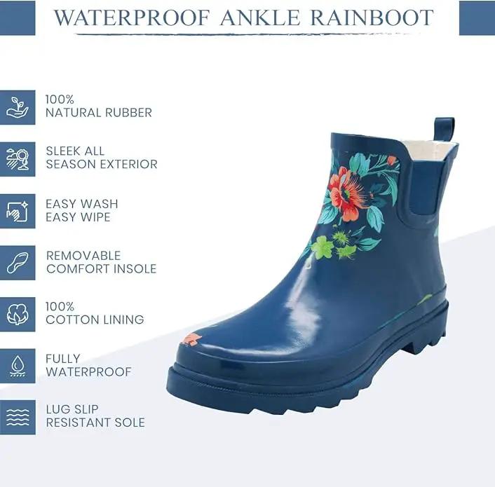 NORTY - Womens Ankle Rain Boots - Ladies Waterproof Winter Spring Garden Boot runs ½ size large by GreenHaven Gardens