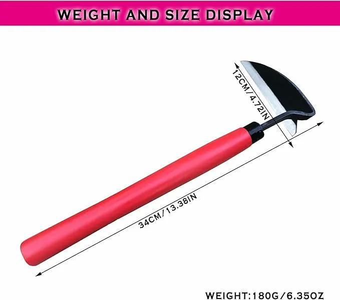 SHANFEEK Japanese Weeding Hoe Gardening Tools 13.5-Inch Weed Remover Tool High-Carbon Steel One-Piece Molding with Solid Wood Handle(Red) by GreenHaven Gardens