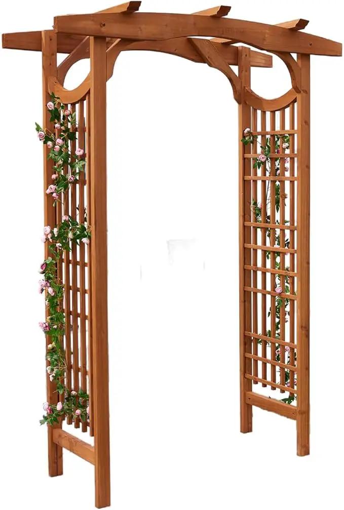 Solid Fir Wooden Garden Arch Premium Outdoor Trellis for Climbing Plants, 83.12”H×59”W×29.75’’D, Also can be Used for Wedding and Party Decoration by GreenHaven Gardens