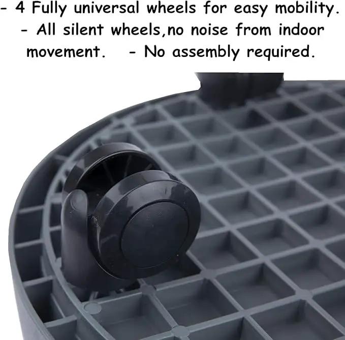 WanderingDonkey 14 Inch Potted Flower Mover Dolly with Casters Round Coaster for Indoor Outdoor, Heavy Duty Plant Caddie with Wheels,Rolling Plant Stand Pot Trolley,Wheeled Planter Saucer Tray 2 Pack by GreenHaven Gardens