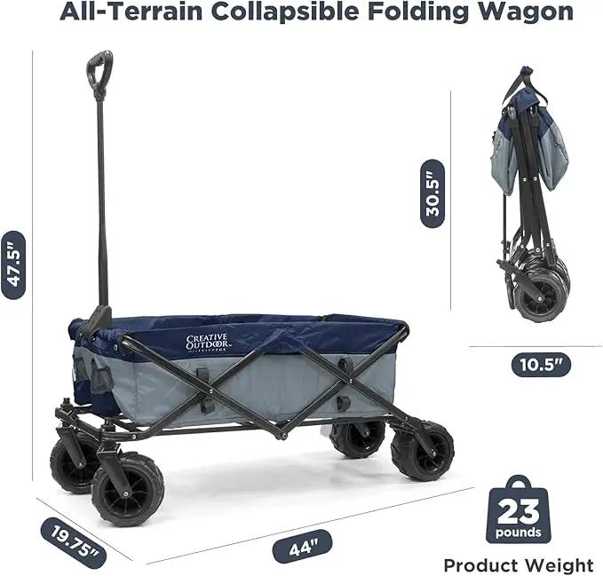 Creative Outdoor Original Folding Wagon All-Terrain Wheels by GreenHaven Gardens