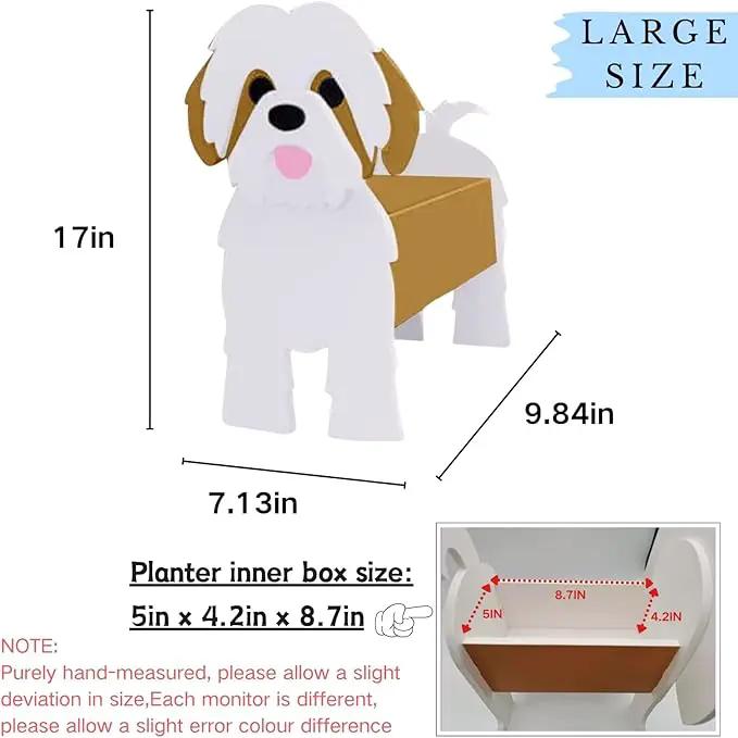 Brown Shih Tzu Dog Planter Plant Pots,Cute Garden Dog Flower Planter,Large Dog Planters Birthday Gifts for Women,Office,Indoor/Outdoor Decor（9.84 * 9.06 * 17in） by GreenHaven Gardens
