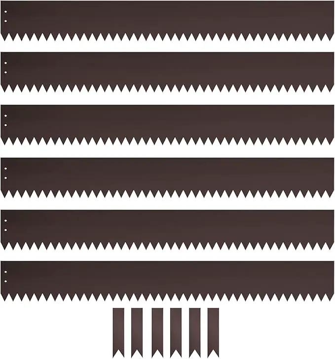 Steel Landscape Edging 40 Inch Strips, Steel Edging 4 Inch Depth, 6 Pack Hammer in Landscape Edging, Metal Landscape Edging, Metal Edging for Landscaping（Brown by GreenHaven Gardens