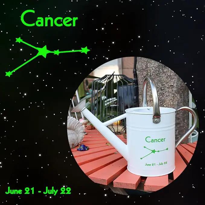 Metal Watering Can for Outdoor and Indoor Plants, Watering Can Decor, 1 Gallon (Cancer) by GreenHaven Gardens