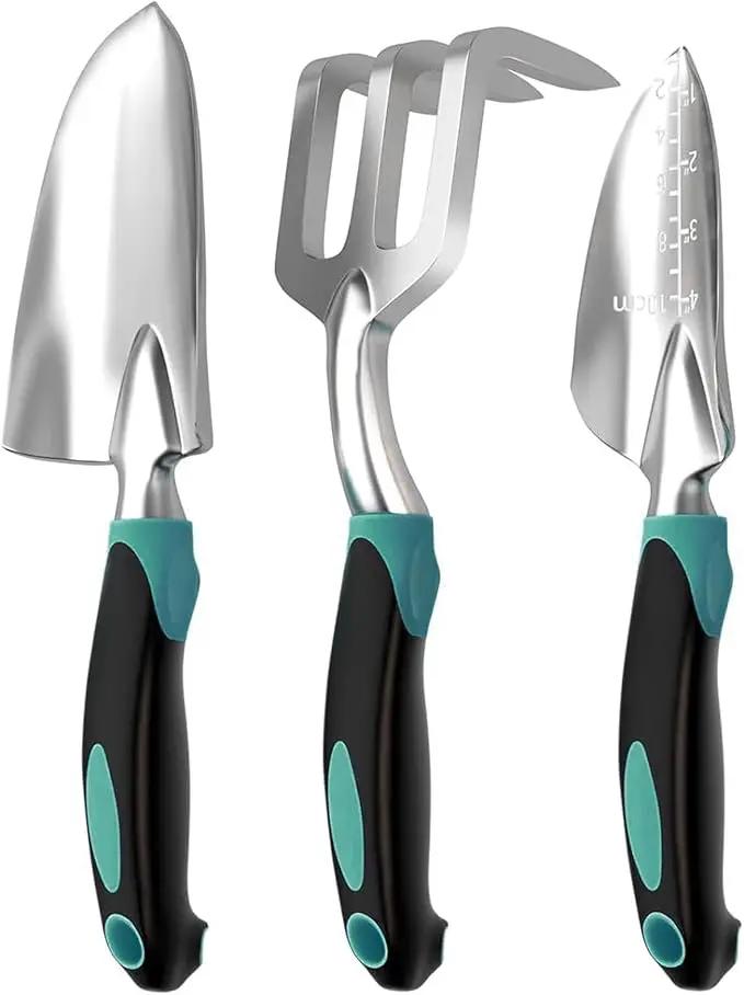 Garden Tool Set, 3-Piece Gardening Planting Tools Kit for Gardener, Heavy Duty Aluminum Garden Kit Gardening Gifts Tools for Men Women, Outdoor Hand Tools, Garden Essentials, Gift for Garden Lover by GreenHaven Gardens