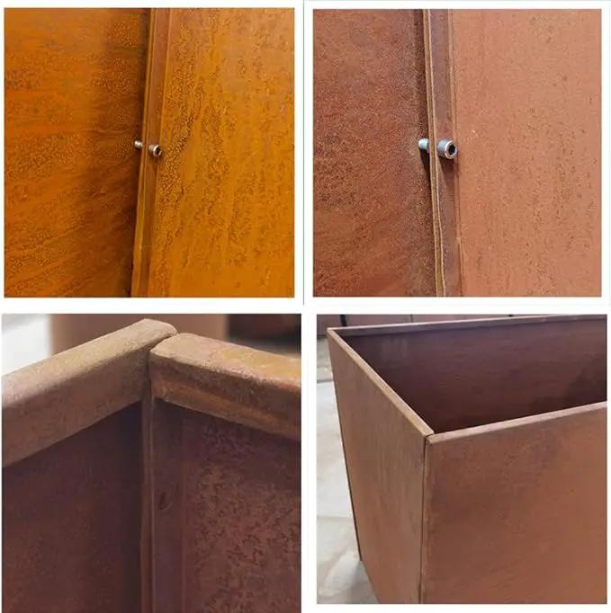 Corten Steel Planter Box Metal Outdoor Planter Large Square Cube Rustic Planter Pot Durable Antique Detached for Commercial Residential Tall Plant Patio Deck and Backyard 32 Inch by GreenHaven Gardens