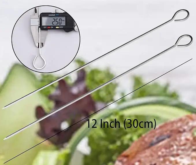 12 inch Barbecue Skewers Metal BBQ Sticks,12Pack Stainless Steel Square Skewer,Kebob,kabob Sets for Grill Outings Cooking (BBQ Skewers Square 12inch-12p) by GreenHaven Gardens