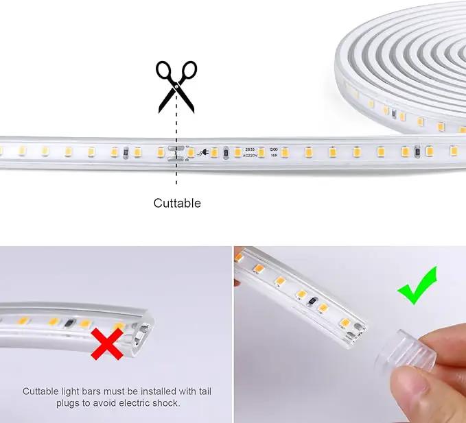 AIMENGTE LED Strip Lights Under Cabinet Lighting, Outdoor Led Lights Waterproof, AC 110V, 600LEDs, 3000k LED Rope Lights for Garden, Lawn, Kitchen Home Decor (16.4ft, Warm White) by GreenHaven Gardens