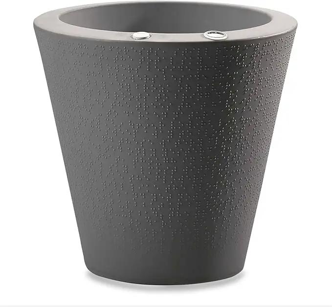 Crescent Garden Dot TruDrop Indoor/Outdoor Planter, Self-Watering Plant Pot, 20 Inches, (Slate) by GreenHaven Gardens