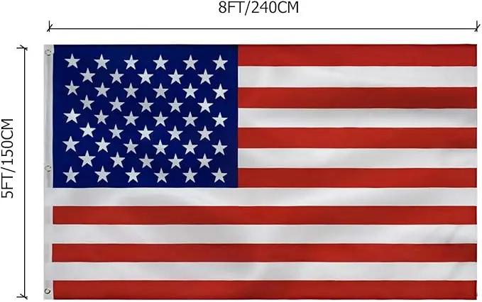 American Flag 5x8 Ft, USA US Flags Outdoor, Heavy Duty Durable, Embroidered Stars, Sewn Stripes and Brass Grommets by GreenHaven Gardens