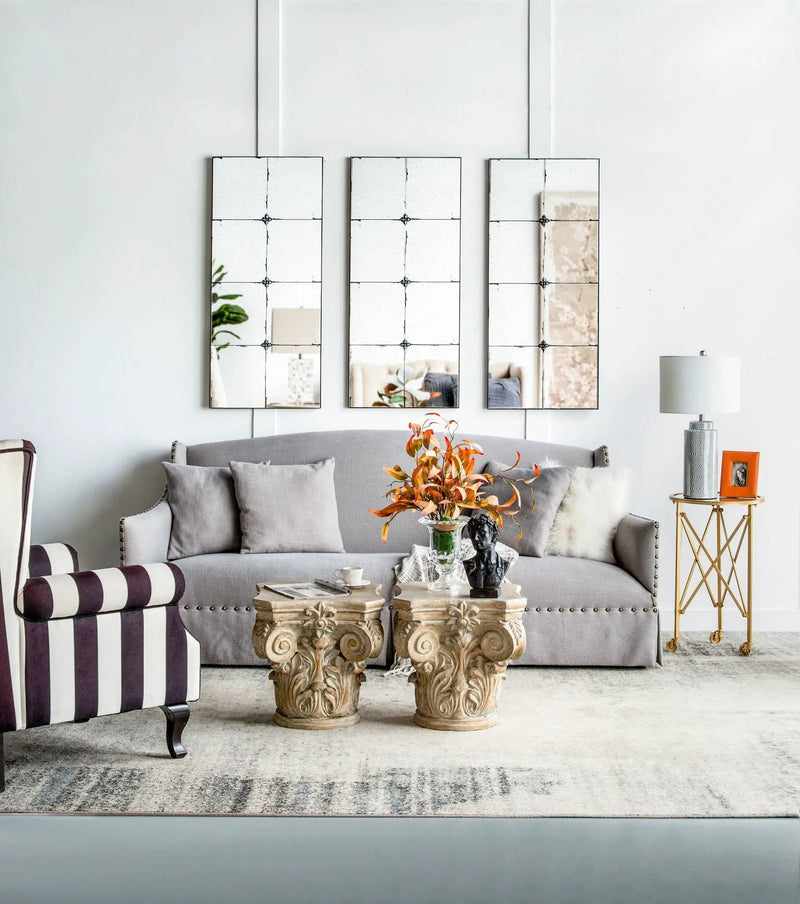 Traditional Decor Style Antique Glass Panel Mirror, Wall Mirror For Bathroom Entryway Console Lean Against Wall by Unique Piece Furniture