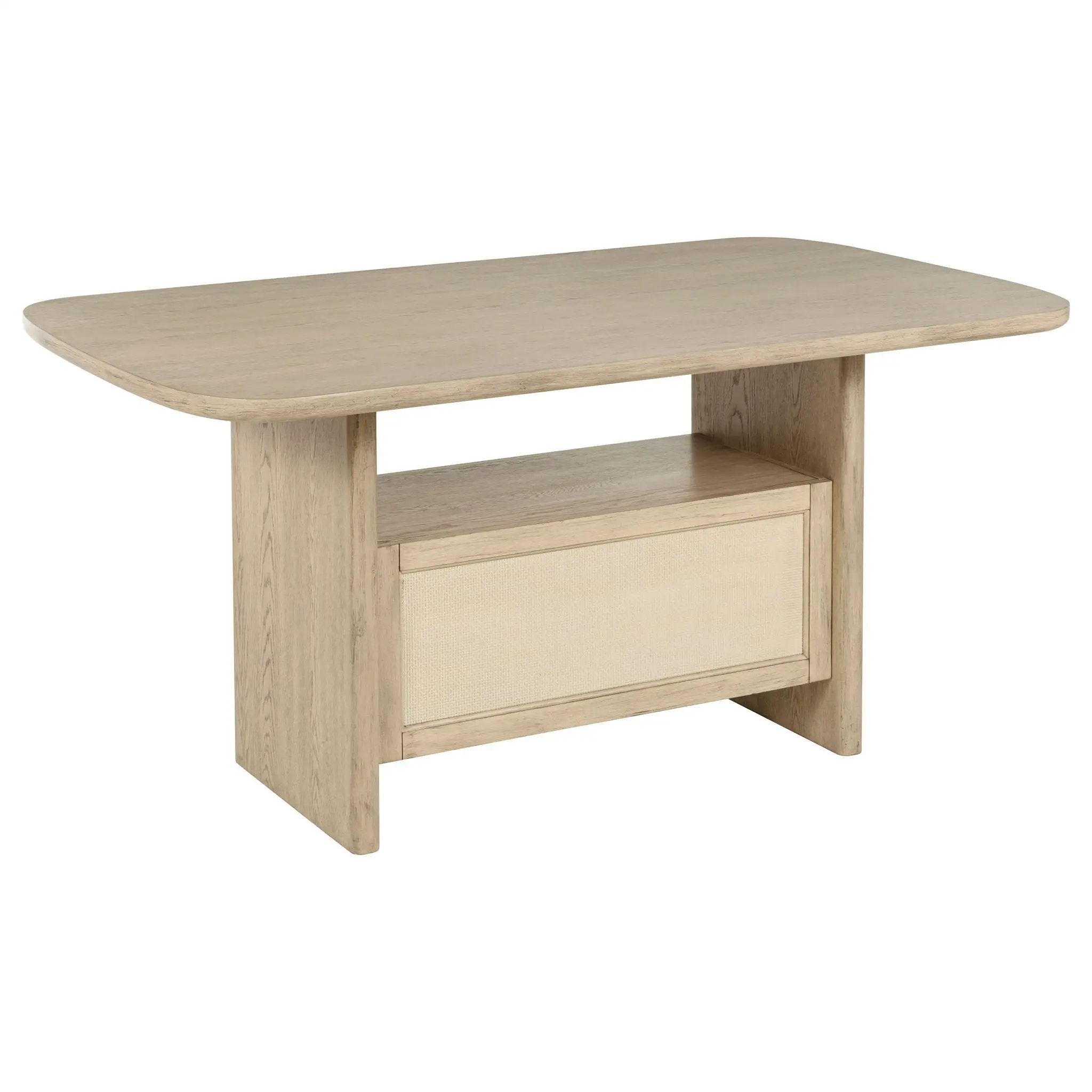 Kailani 8-piece Counter Dining Set with Cabinet Beige Oak by Unique Piece Furniture