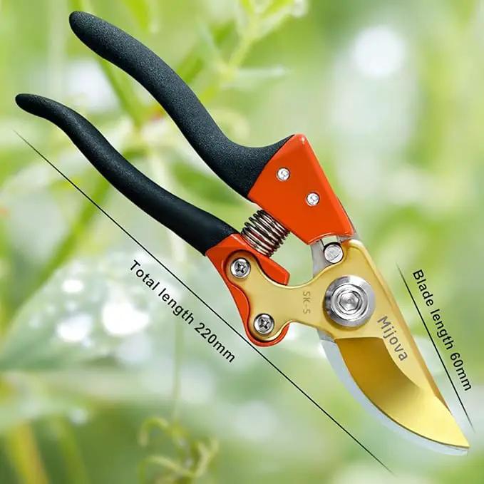 Garden Pruners, Heavy Duty Garden Clippers,Pruning Shears with Adjustable Thumb Lock,Hand Gardening Tools Pruners,Stainless Steel Sharp Gardening Scissors (MJ003) by GreenHaven Gardens