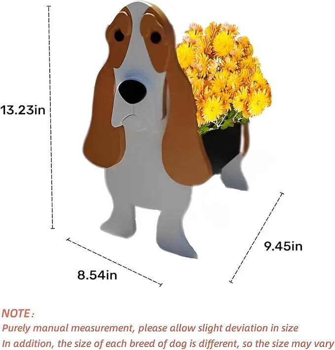 Basset Hound Dog Planter Plant Pots,Cute Garden Dog Flower Planter,Dog Planters Birthday Gifts for Women,Office,Indoor/Outdoor Decor（9.45 * 8.54 * 13.23in） by GreenHaven Gardens