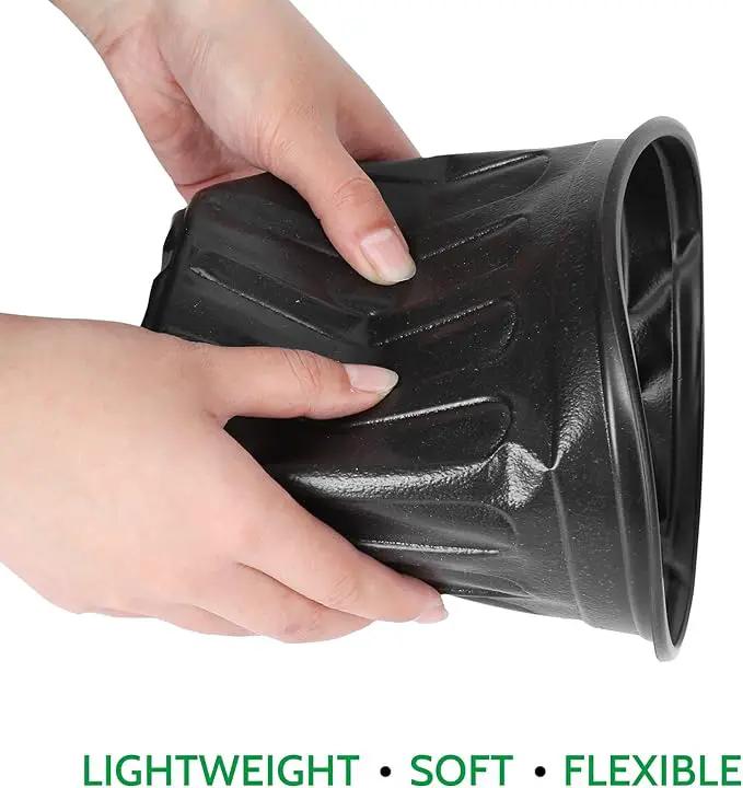 JERIA 100-Pack 1 Gallon Flexible Plant Nursery Pots with 100Pcs Plant Labels,Thickened Soft Plastic Seedling Pots,Seed Starting Pot Flower Plant Container for Succulents，Seedlings by GreenHaven Gardens