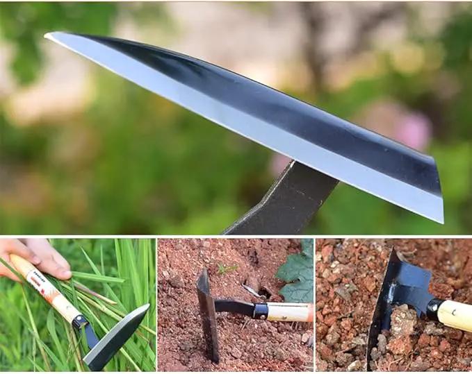 Garden Triangle Hoe Japanese Weeding - Blade Edge is Very Sharp by GreenHaven Gardens